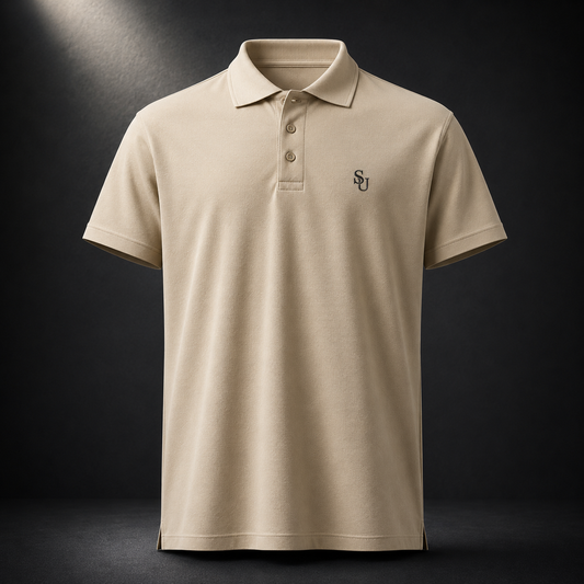 Premium pique polo shirt - Sand